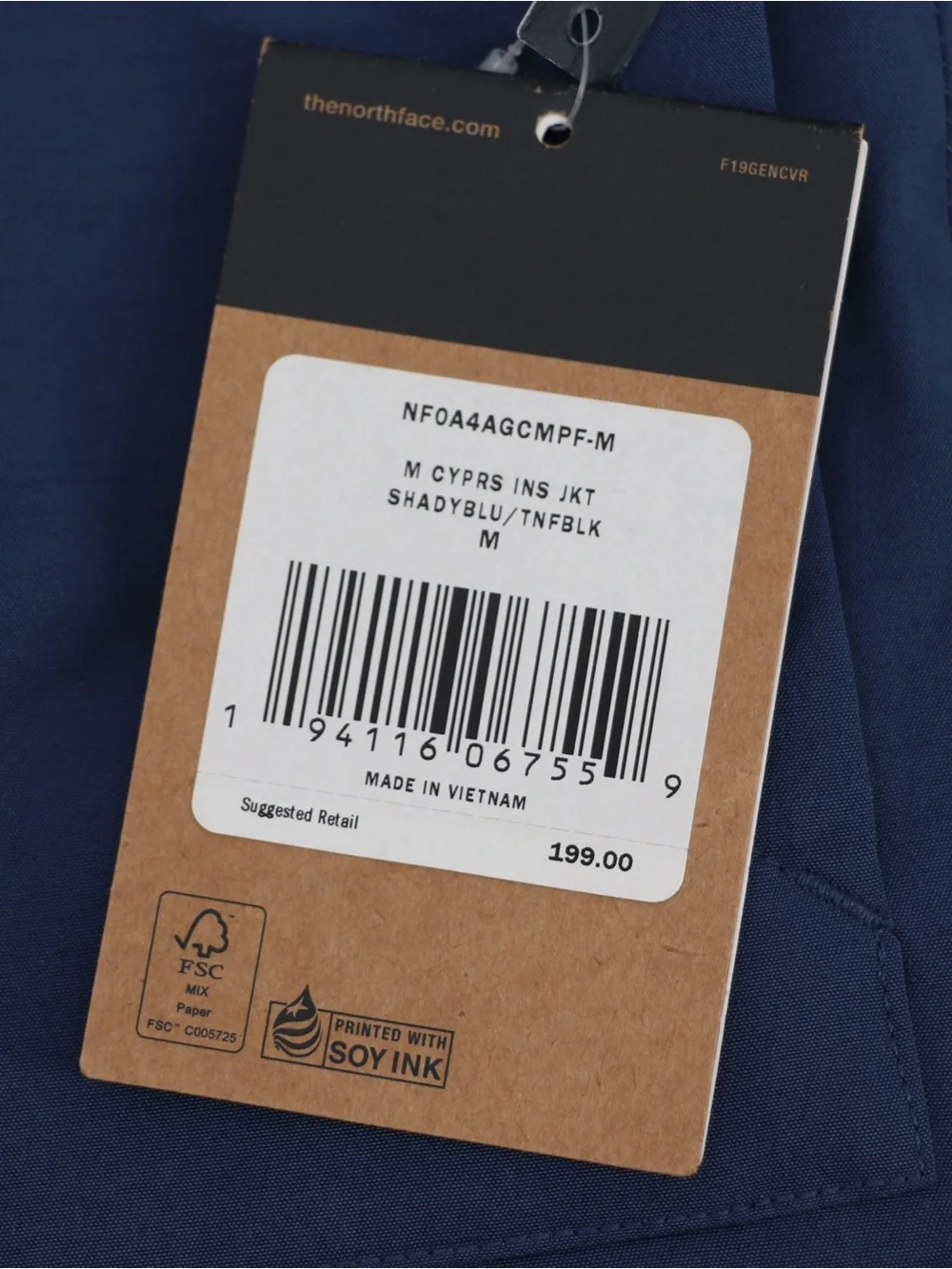 New The North Face Men’s Medium Cypress Insulated Parka Blue Black Authentic